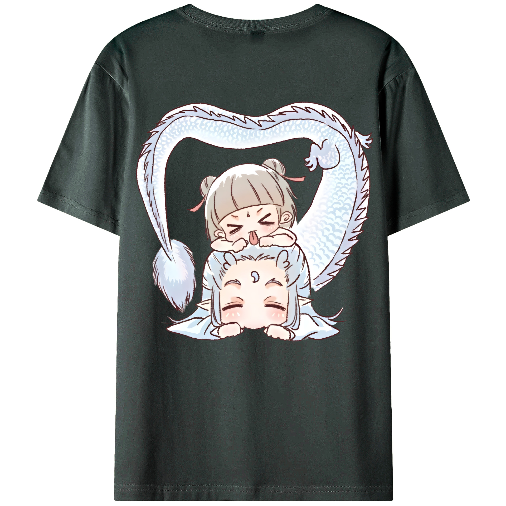 （画像用） Ne Zha 2 ナタ 魔童の大暴れ 綿100％ メンズ半袖Tシャツ（バックプリント） 通気性
